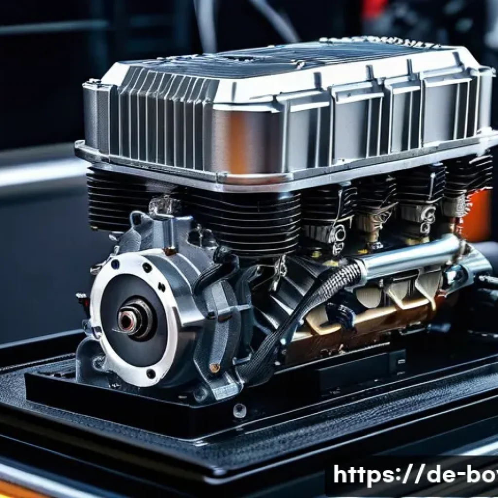 미니카 트랙에서의 물리 법칙 - A detailed close-up of a high-performance mini race car motor showcasing the intricate mechanical co...